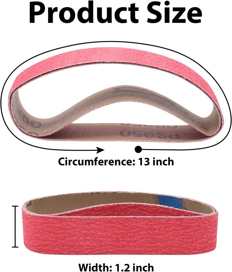SHUTTLE GENIUS 1.2 x 13 Inch Replacement Knife Sharpener Sanding Belt, 2 Pcs Each of 80 120 240 400 600 800 1000 5000 Grit Knife Sharpening Sander Belts, 16 Pack - Image 2